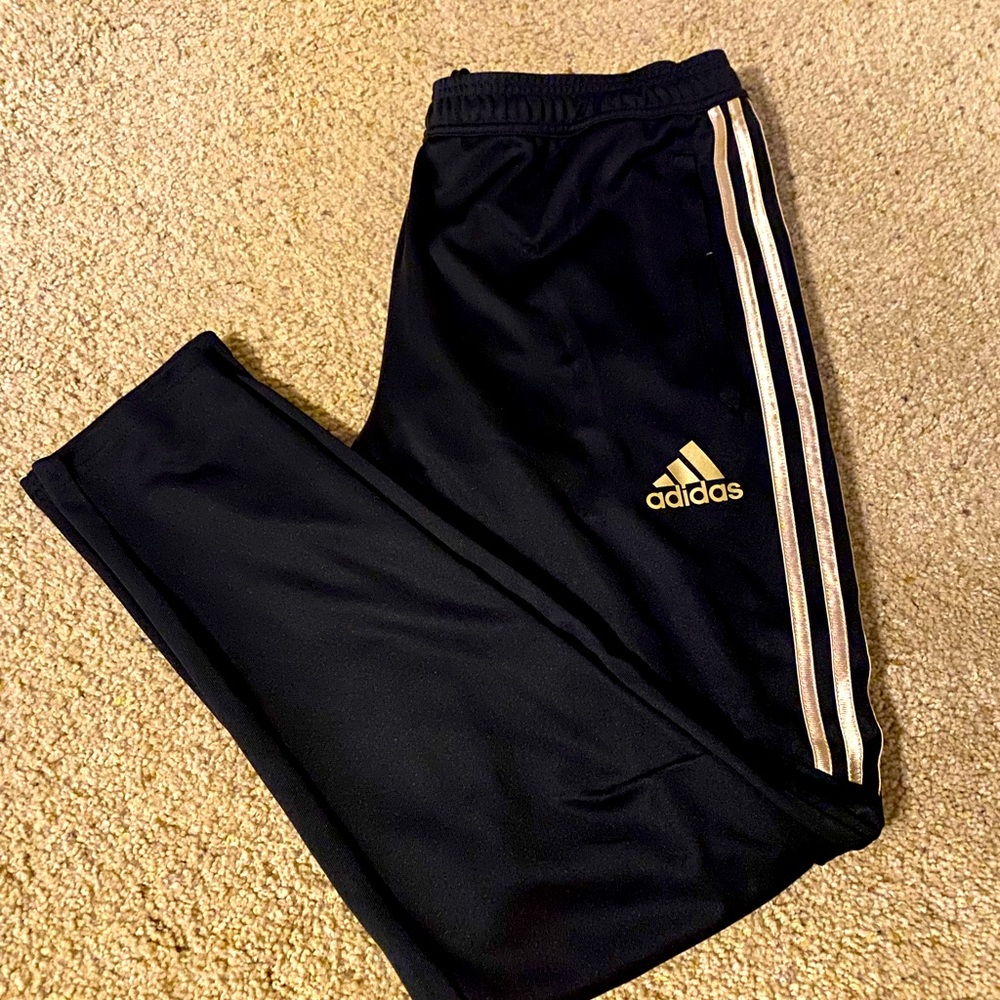 Adidas Men Black & Gold Tricot Jogger size L